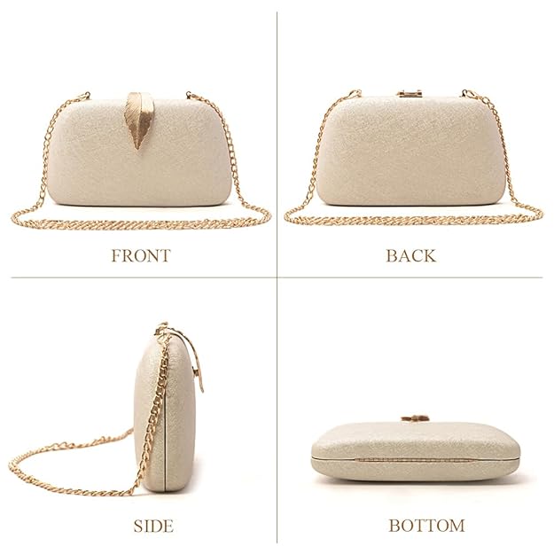 Women Evening Hand Clutch | Ladies Party Wedding Purse with Chain Strap